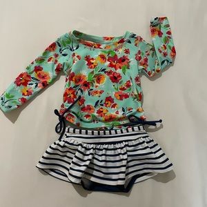 Ruffle Butts Toddler Girl Swim Shirt and matching Bottom